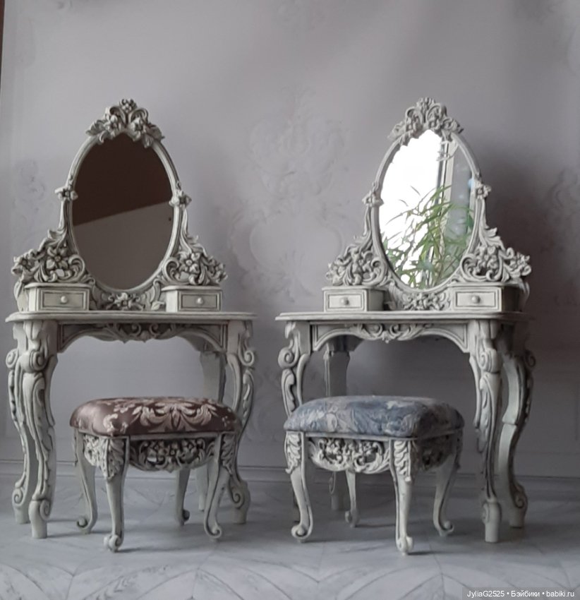 Трюмо с пуфом "Классика" для МСД бжд (фото 4)