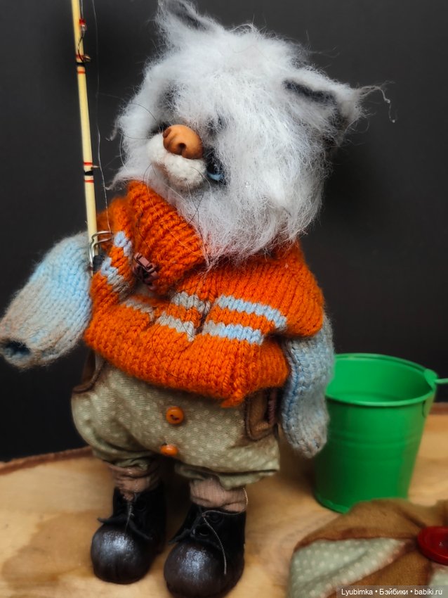 Котик рыбак — Авторские игрушки (фото 10)