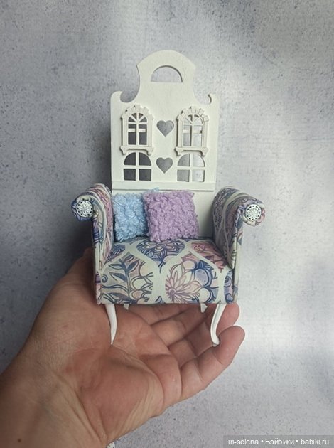 ЦЕНА СНИЖЕНА 1 день, до 3 апреля Кресло "Mila" с пледом и подушками. Куклам от 15 до 22 см (фото 7)