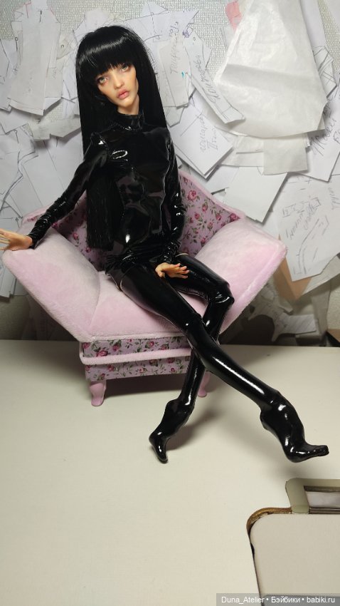 Платье и чулки. Латекс — Одежда для BJD