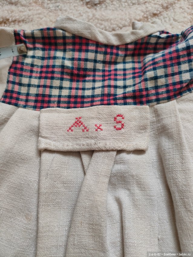 Антикварное льняное платье и песочник