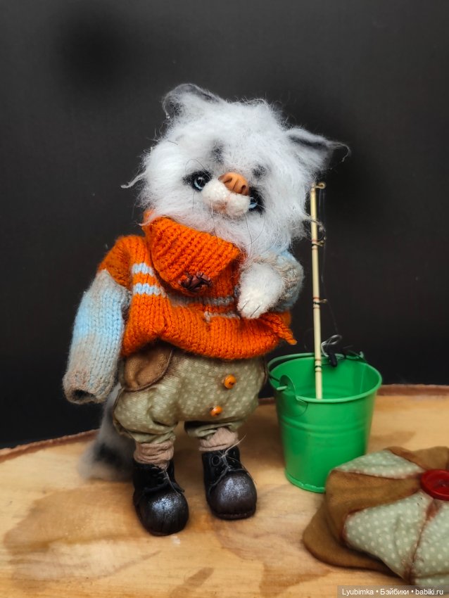 Котик рыбак — Авторские игрушки (фото 7)