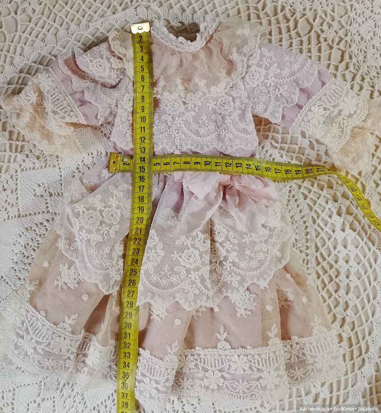 Нарядное платье для антикварных кукол и реплик 53-55см роста