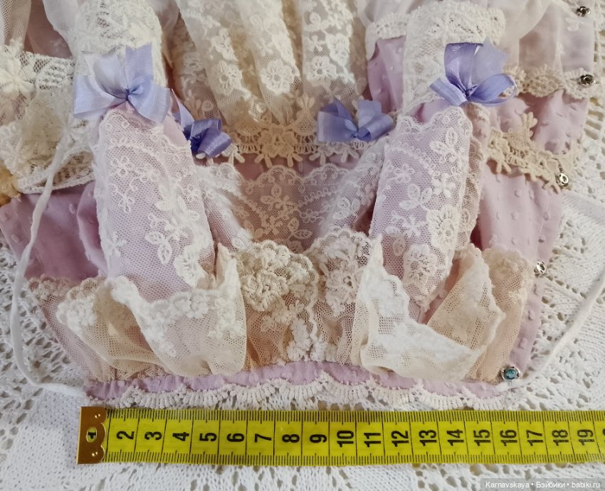 Батистовое платье для антикварных кукол и реплик на рост 43-47см