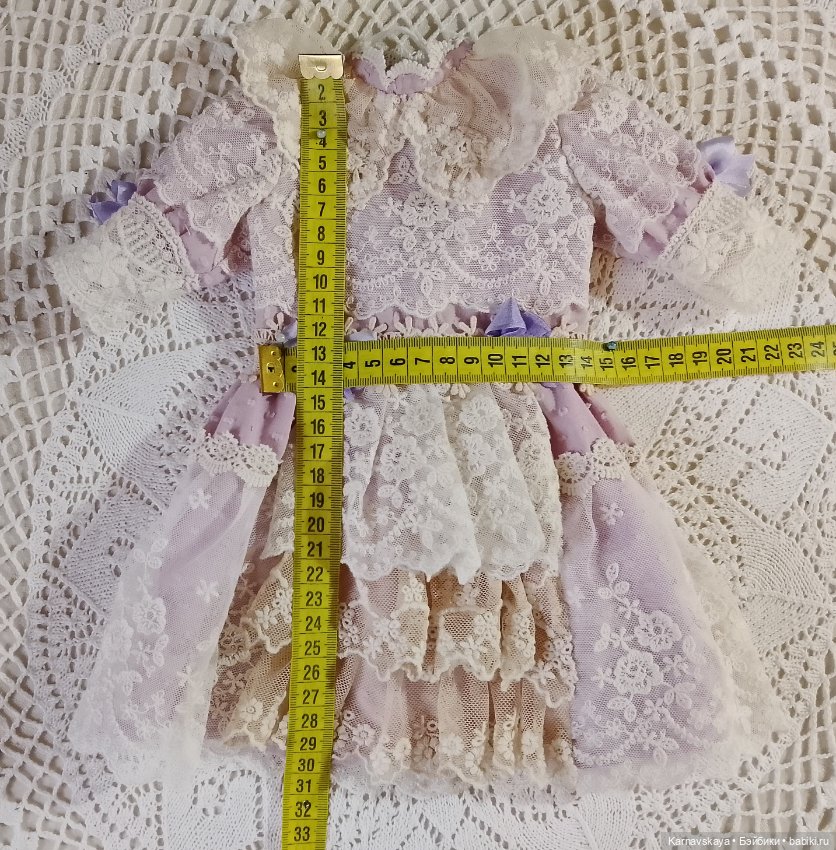 Батистовое платье для антикварных кукол и реплик на рост 43-47см (фото 10)