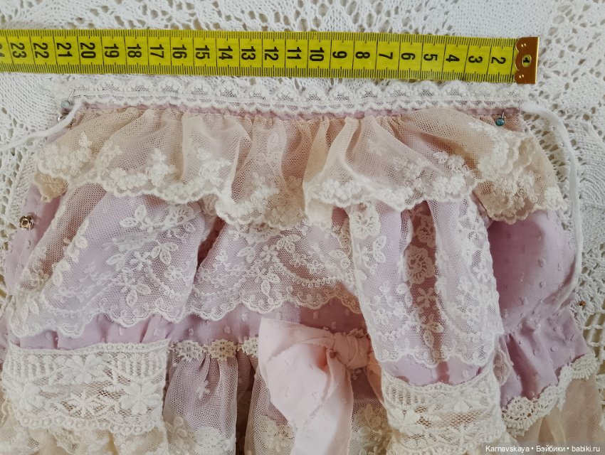 Нарядное платье для антикварных кукол и реплик 53-55см роста