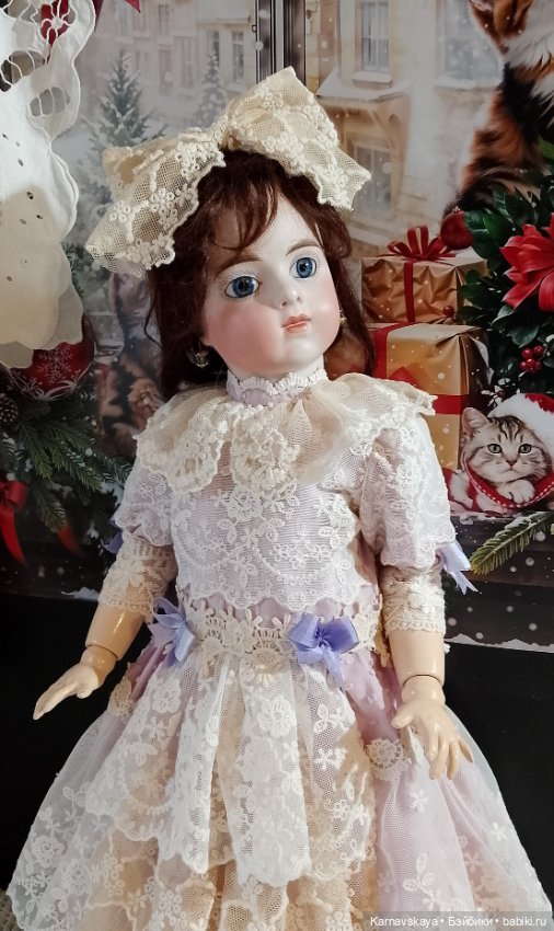 Батистовое платье для антикварных кукол и реплик на рост 43-47см (фото 2)