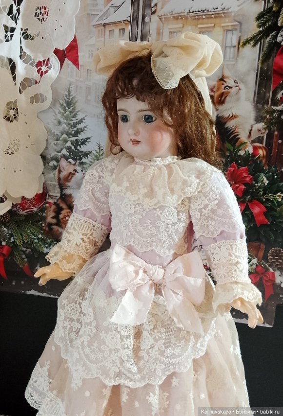 Нарядное платье для антикварных кукол и реплик 53-55см роста (фото 6)