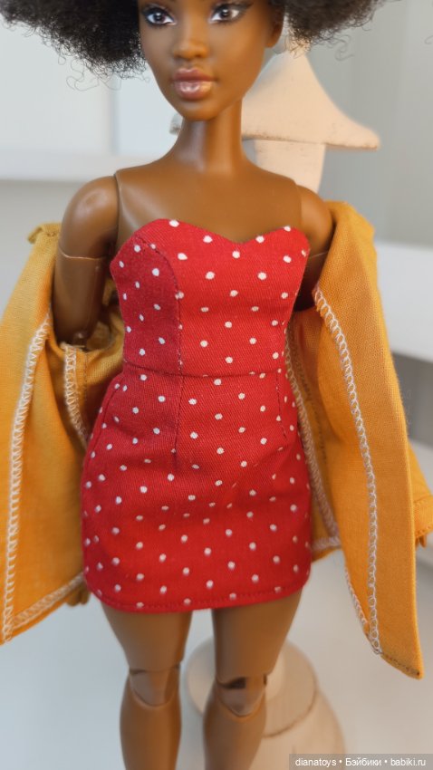 Комплект одежды для кукол Барби пышка curvy Платье и рубашка (фото 5)