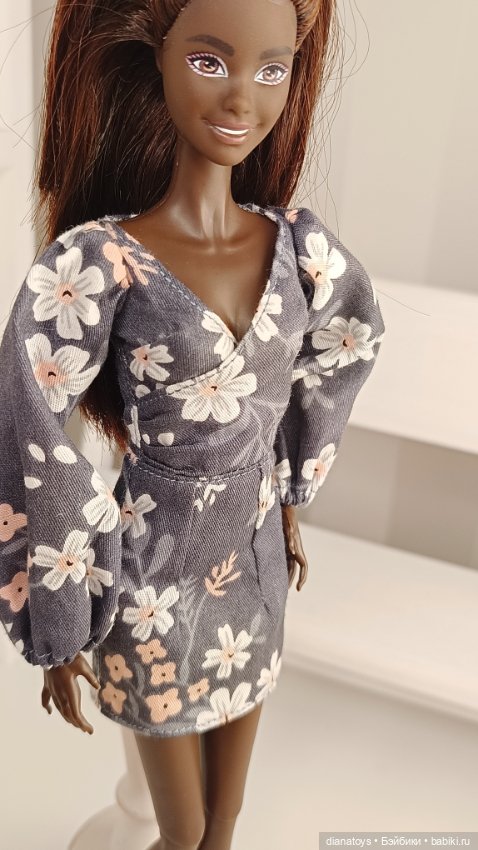 Одежда для Барби Платье с цветами для кукол формата 1:6 , Поппи и т.п (фото 3)