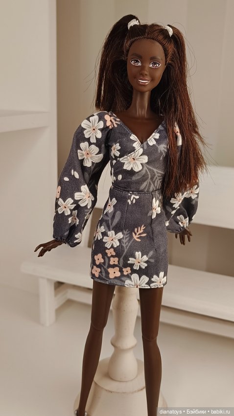 Одежда для Барби Платье с цветами для кукол формата 1:6 , Поппи и т.п (фото 5)