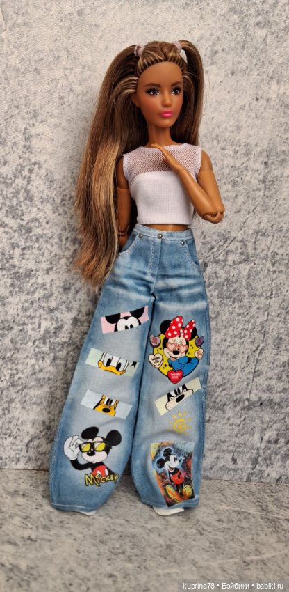Джинсы с принтами на барби стандарт или невысокую (фото 5)