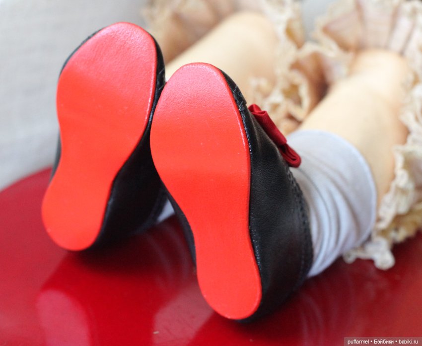 Кожаные туфли для антикварной куклы (фото 3)