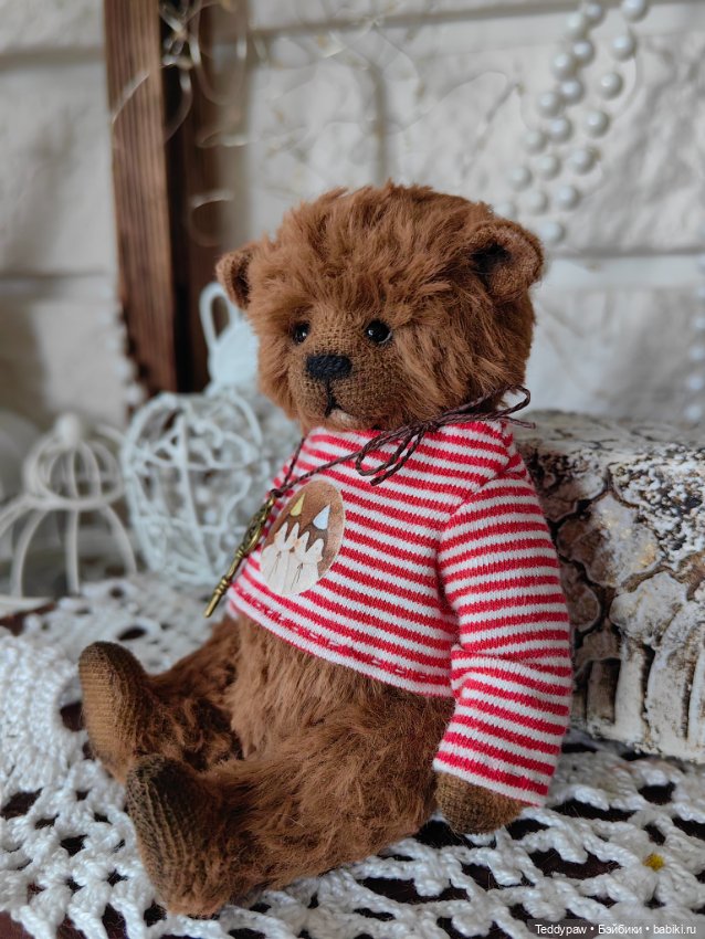 Мишка тедди Щоколадка — Авторские игрушки (фото 6)