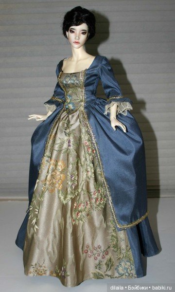 Выкройка PDF в натуральную величину / придворное платье 18 века для куклы Iplehouse FID 45 см (фото 5)