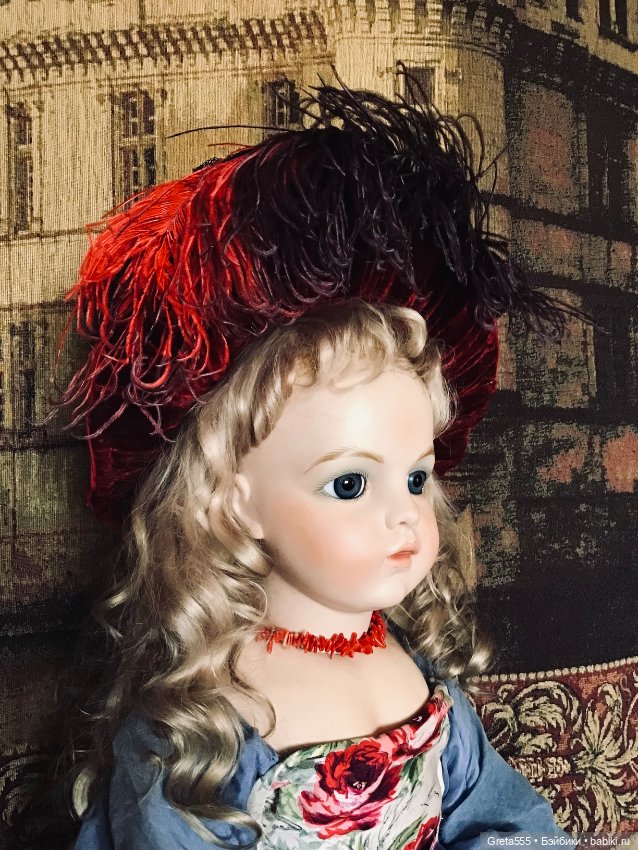 Антикварный эгрет , до 1917 года , из двух цветных перьев страуса , для кукольного декора (фото 7)