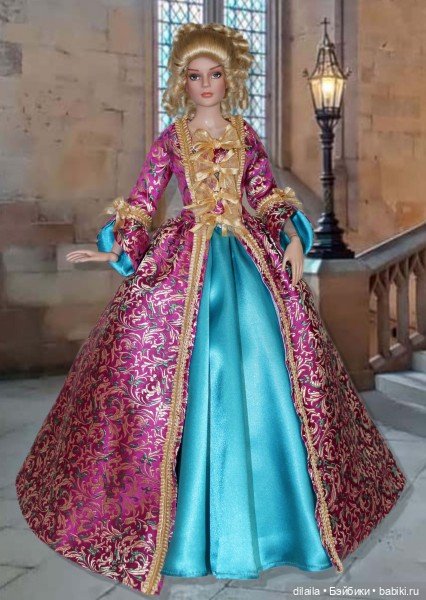 Выкройка PDF в натуральную величину / платье в стиле 18 века для кукол Тоннер Tonner ростом 40-41 см (фото 4)