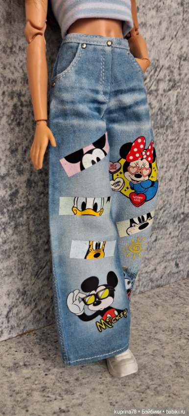 Джинсы с принтами на барби стандарт или невысокую (фото 4)