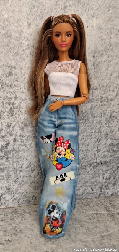 Джинсы с принтами на барби стандарт или невысокую (фото 6)