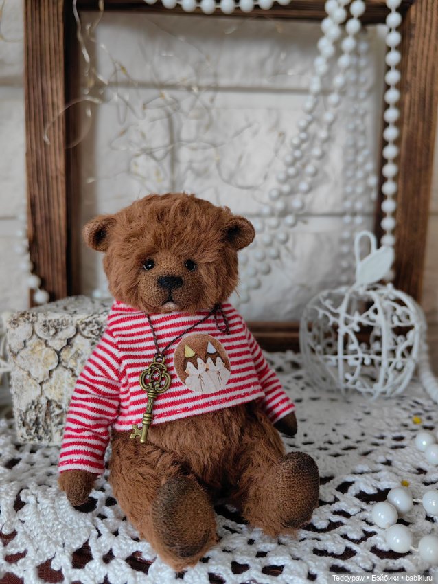 Мишка тедди Щоколадка — Авторские игрушки (фото 7)