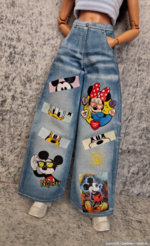 Джинсы с принтами на барби стандарт или невысокую (фото 2)