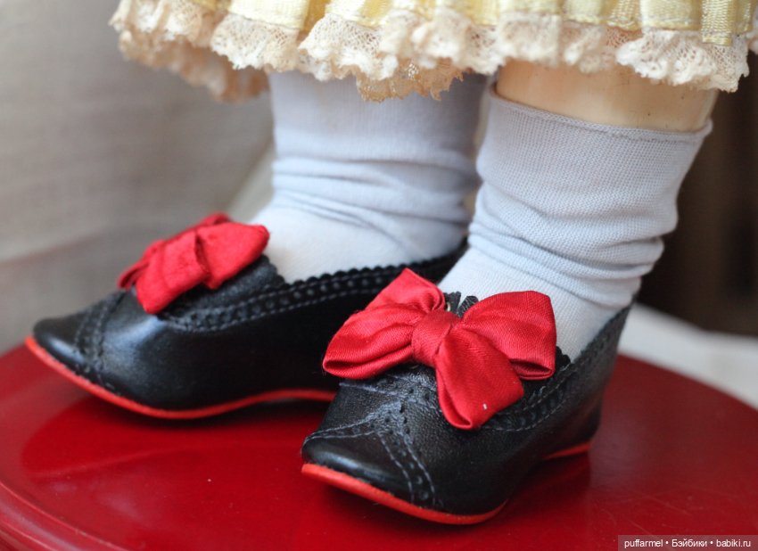 Кожаные туфли для антикварной куклы (фото 2)