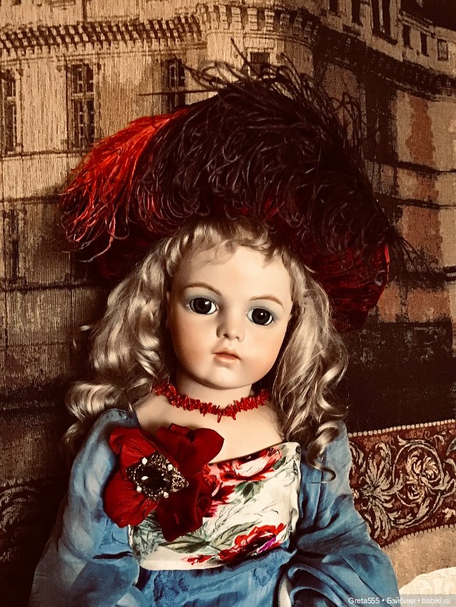 Антикварный эгрет , до 1917 года , из двух цветных перьев страуса , для кукольного декора