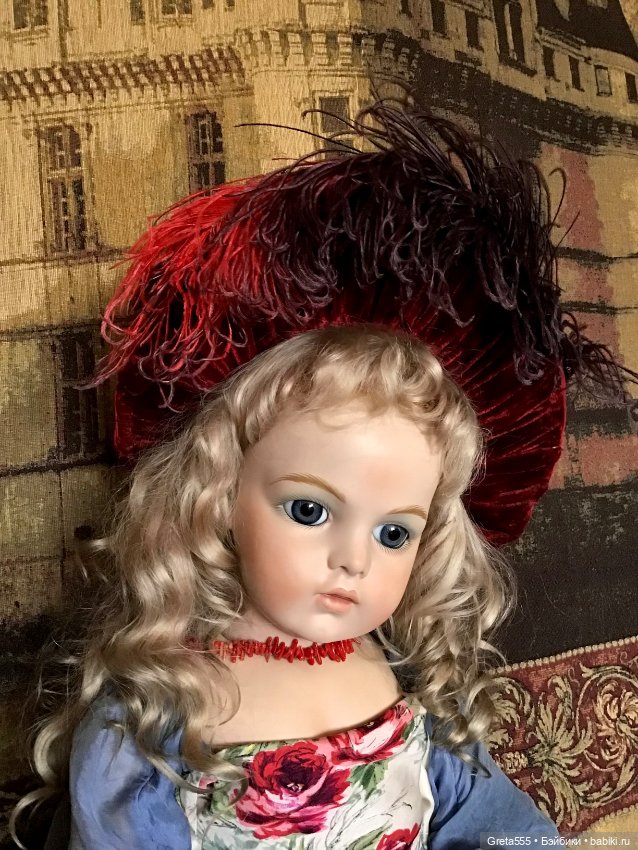 Антикварный эгрет , до 1917 года , из двух цветных перьев страуса , для кукольного декора (фото 8)