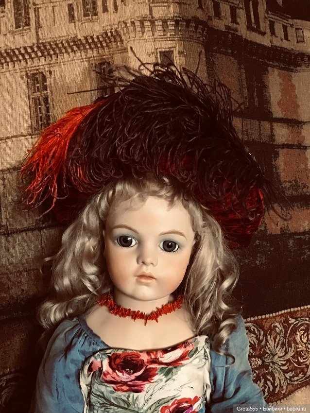 Антикварный эгрет , до 1917 года , из двух цветных перьев страуса , для кукольного декора