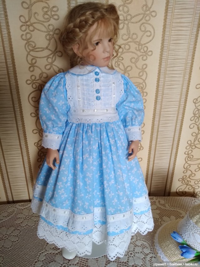 Платье в стиле«Кантри» для большой куклы 60-65см