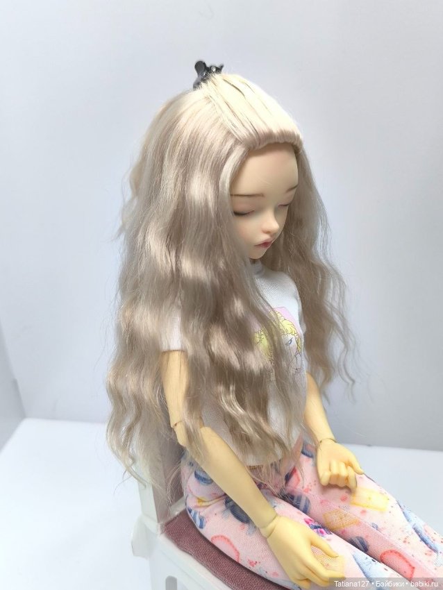 Парик для куклы Minifee и других кукол с обхватом головы 17,5-18см (фото 7)