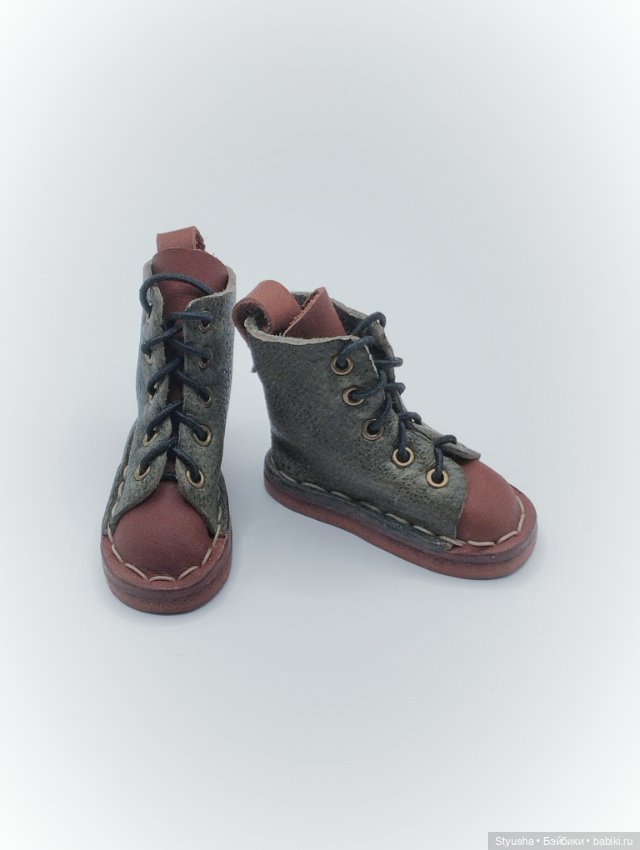 Обувь для Кена и кукол со стопой до 4 см, ботинки коричнево-болотные