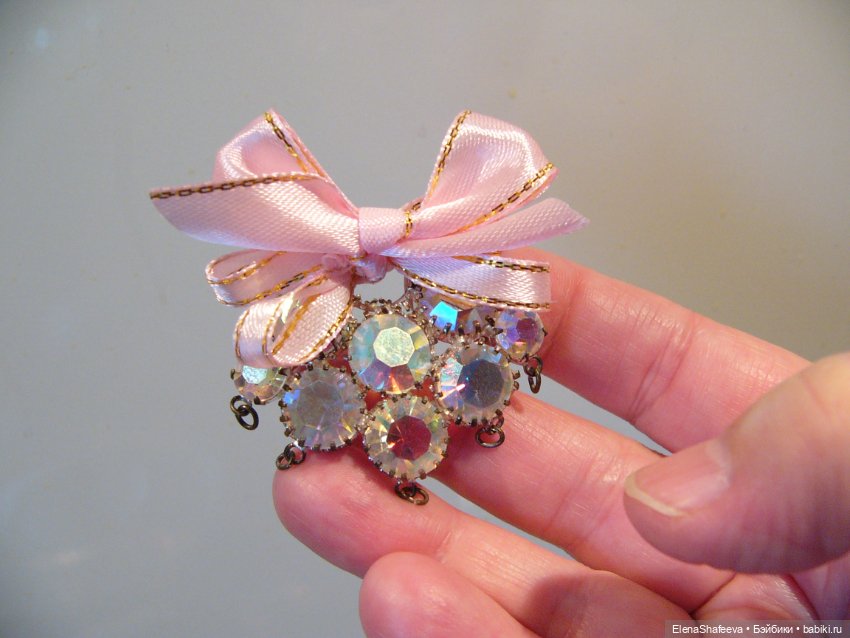 Красивая винтажная брошь из СССР для кукольных нарядов.Чехия (фото 5)