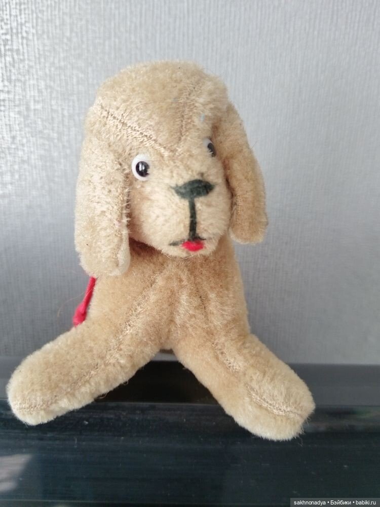 Плюшевый щенок ГДР винтаж
