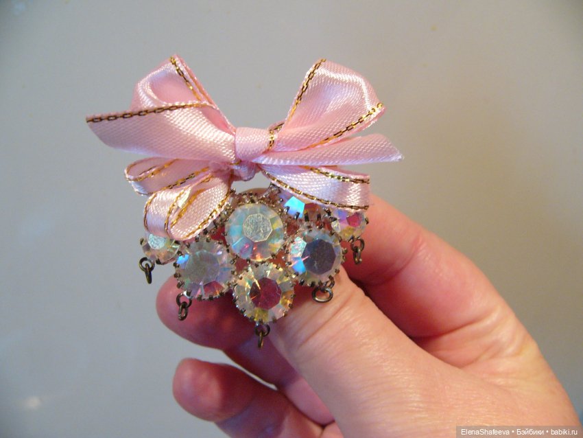 Красивая винтажная брошь из СССР для кукольных нарядов.Чехия (фото 2)