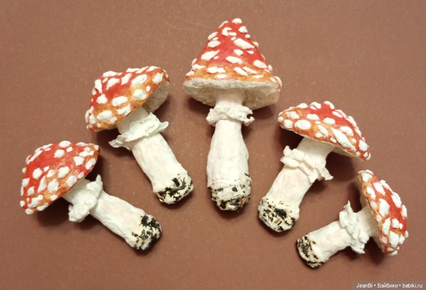 Мухоморчики из ваты — Авторские куклы
