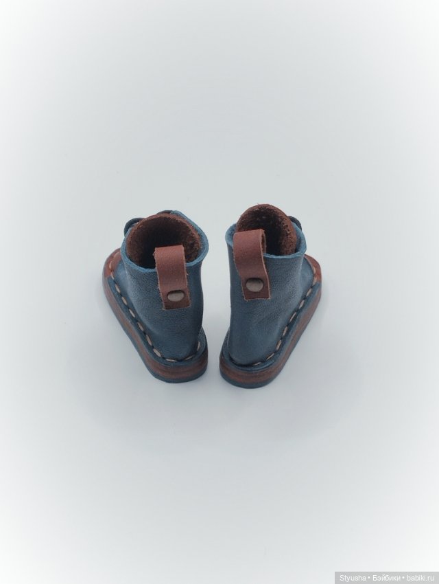 Обувь для Кена и кукол со стопой до 4 см, ботинки коричнево-бирюзовые (фото 4)