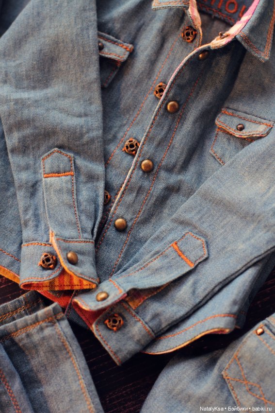Джинсовая рубашка 1/4 — Одежда для BJD (фото 5)