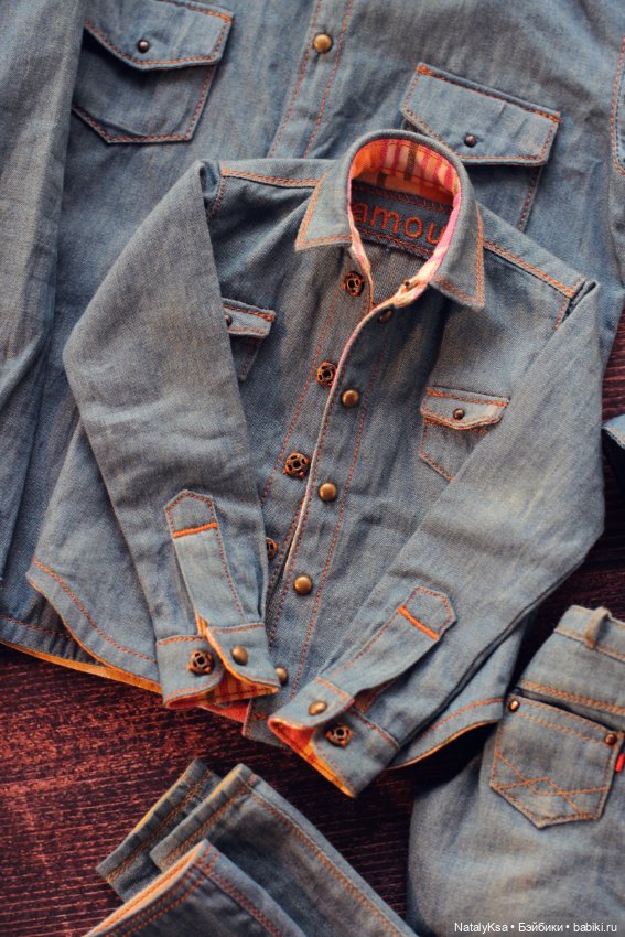 Джинсовая рубашка 1/4 — Одежда для BJD (фото 4)