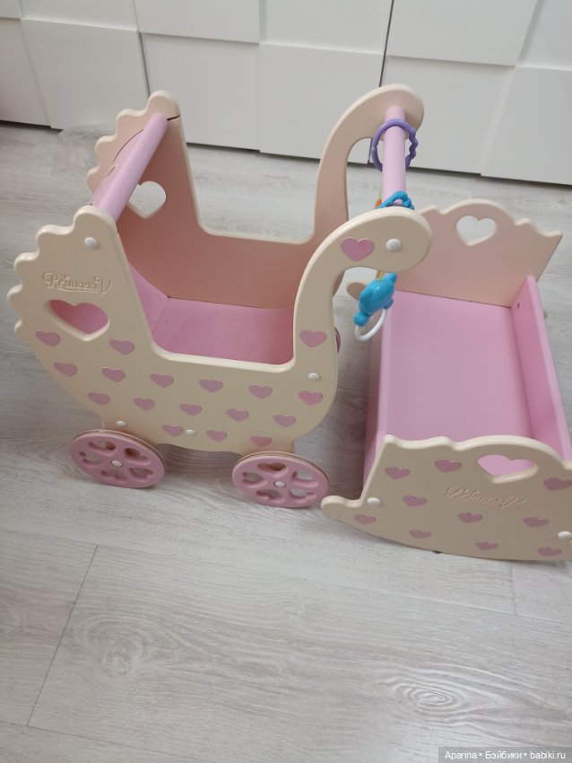 Коляска и кроватка качалка для кукол (фото 7)