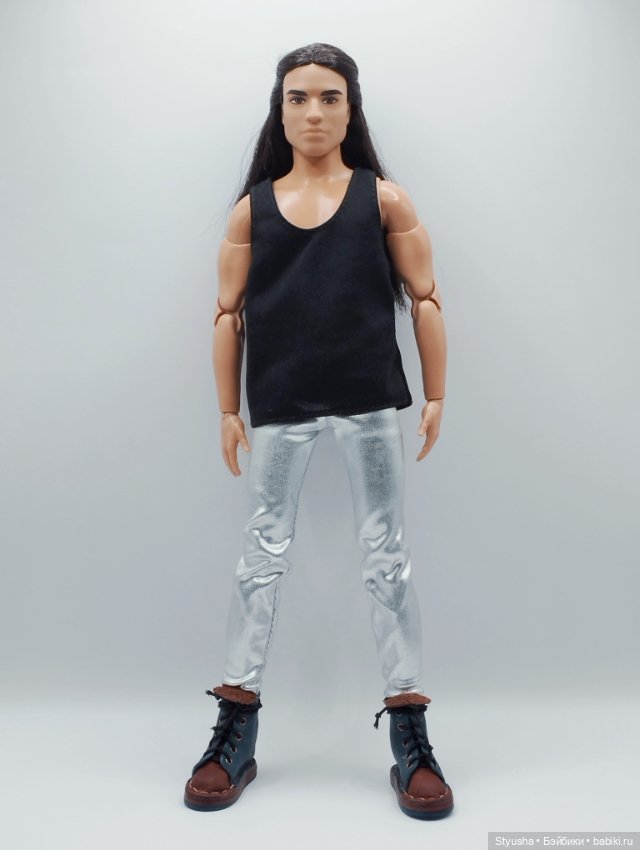 Обувь для Кена и кукол со стопой до 4 см, ботинки коричнево-бирюзовые (фото 6)