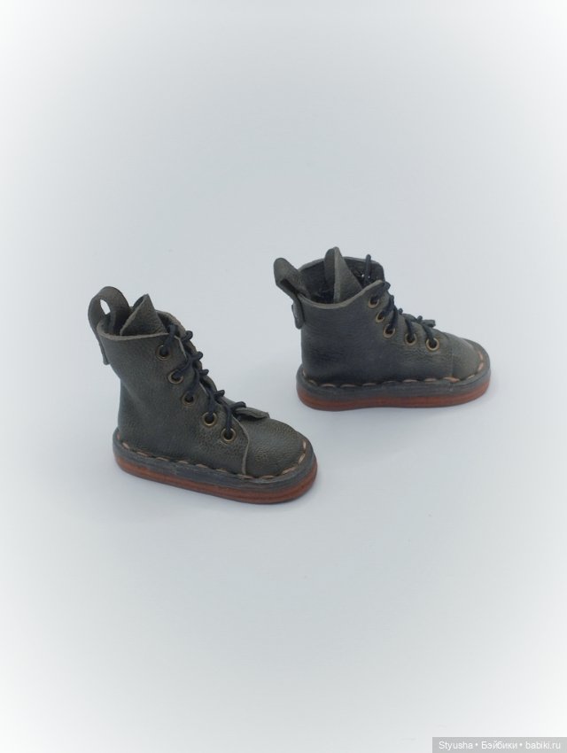 Обувь для Кена и кукол со стопой до 4 см, ботинки болотного цвета (фото 2)