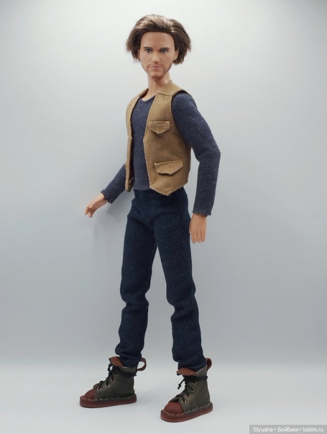 Обувь для Кена и кукол со стопой до 4 см, ботинки коричнево-болотные (фото 8)