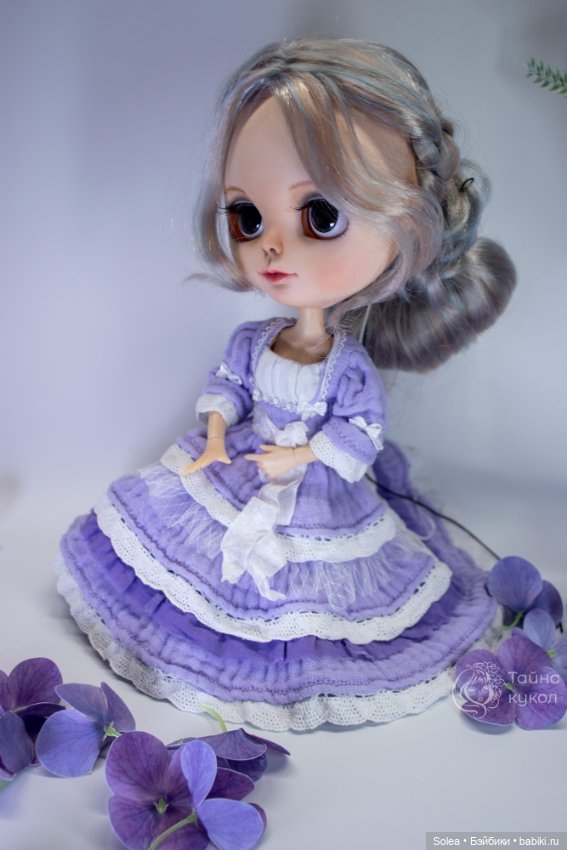 Платье цвета лаванды трёхслойное (фото 4)