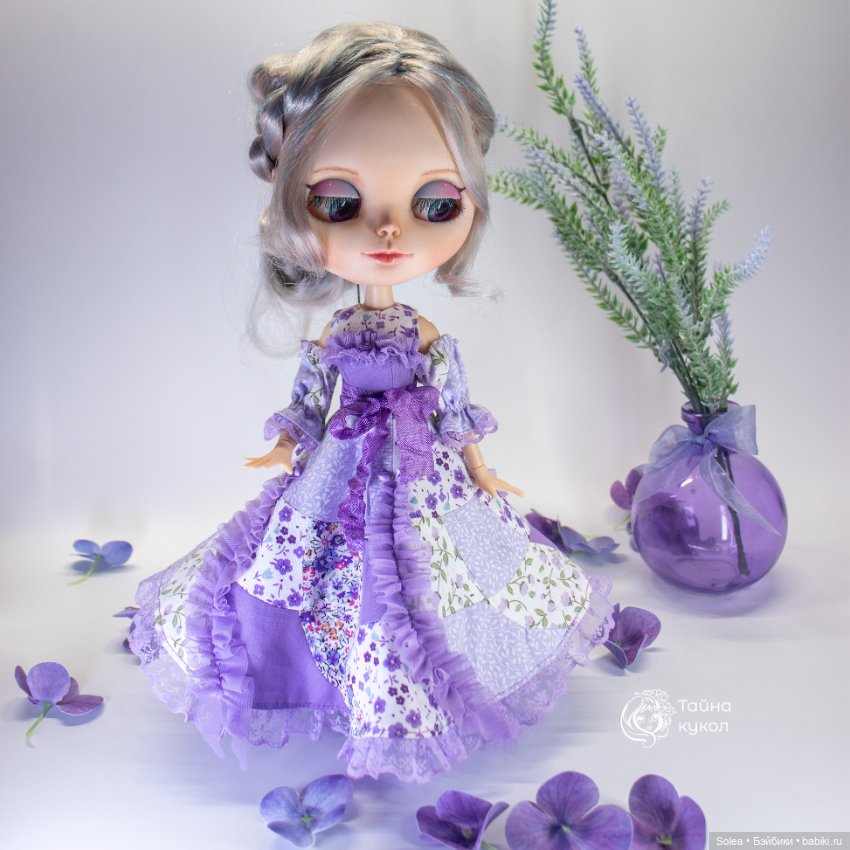 Сиреневое платье Пэчворк — Одежда для кукол (фото 2)