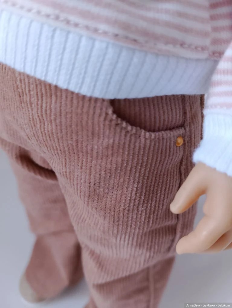 Брюки клёш вельветовые для кукол Паола Рейна 32 см (фото 7)