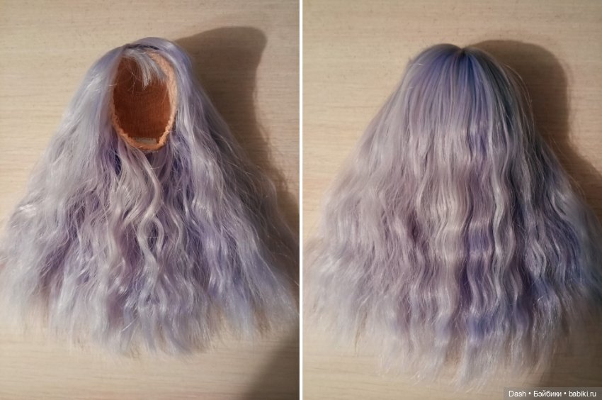 Сиреневый волнистый парик размер 6-7 (фото 3)