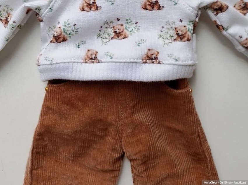Брюки клёш вельветовые для кукол Паола Рейна 32 см (фото 3)