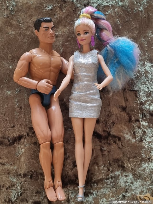 Кукла action man Hasbro Хасбро 1993 г Шарнирная Кукла Barbie Барби GHN04 fashionistas радужные воло (фото 7)