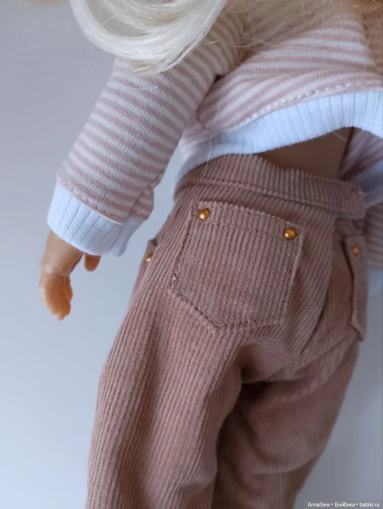 Брюки клёш вельветовые для кукол Паола Рейна 32 см (фото 8)